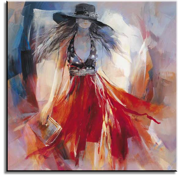 Woman in a red dress