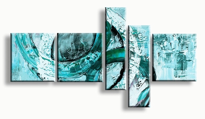 Federaal beheerder Gorgelen Turquoise blauw groen schilderij circels abstract