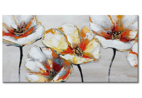 Flowers in white / orange
