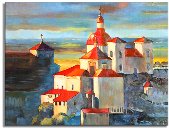 Village on a hill