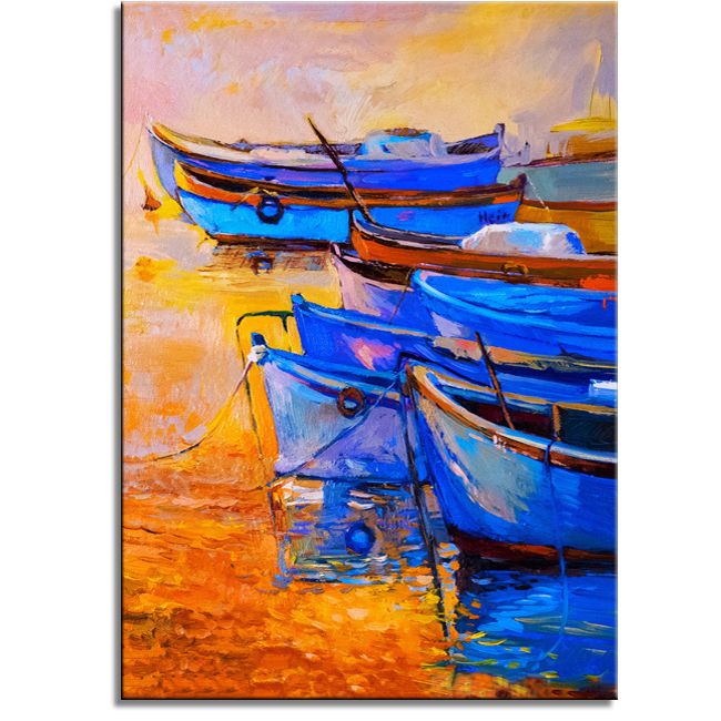 Blue Colored Boats