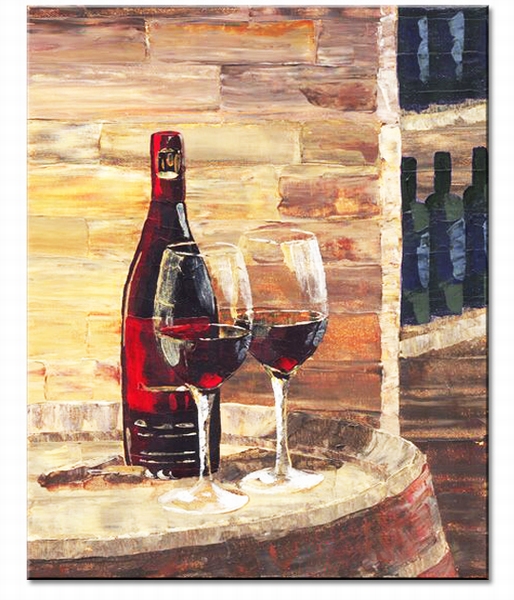 Bottle of red Wine, 2 Glasses