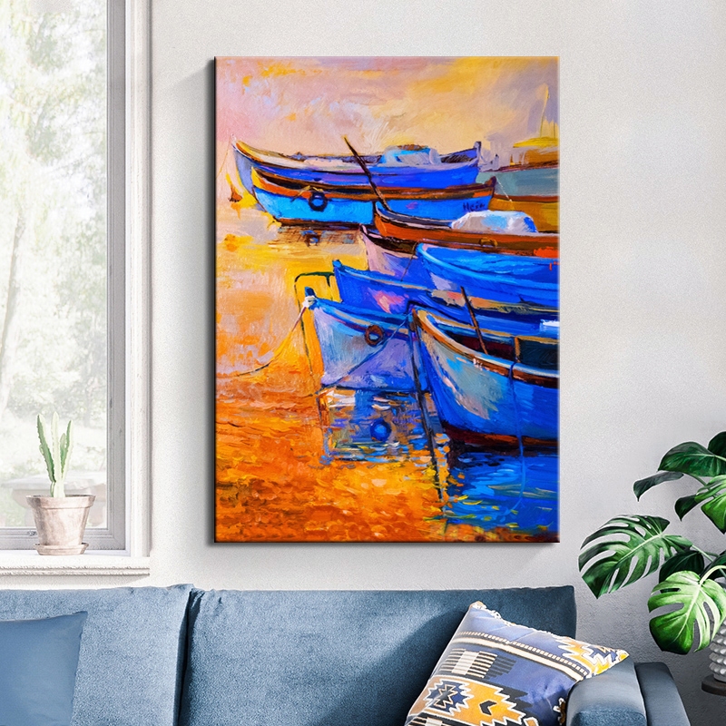 Blue Colored Boats