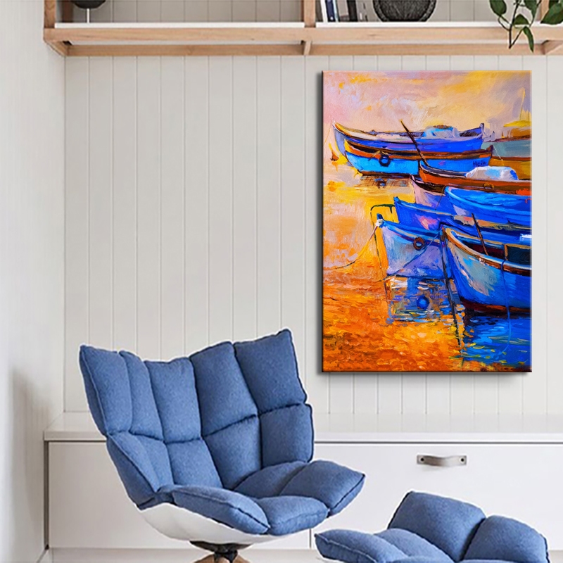 Blue Colored Boats