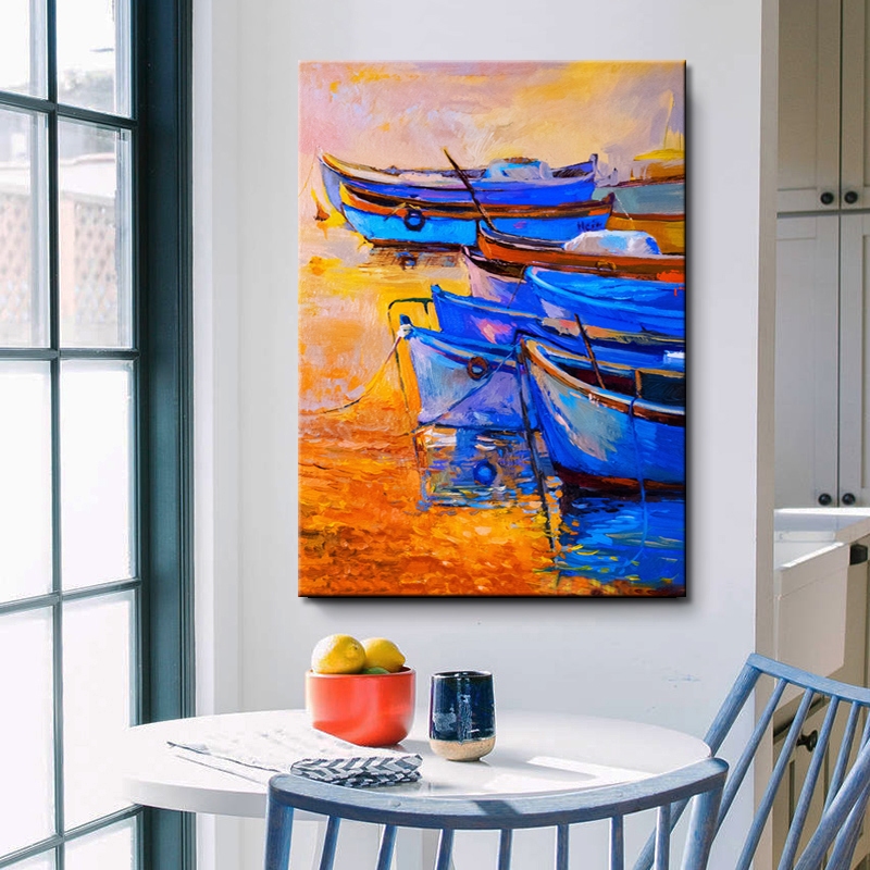Blue Colored Boats