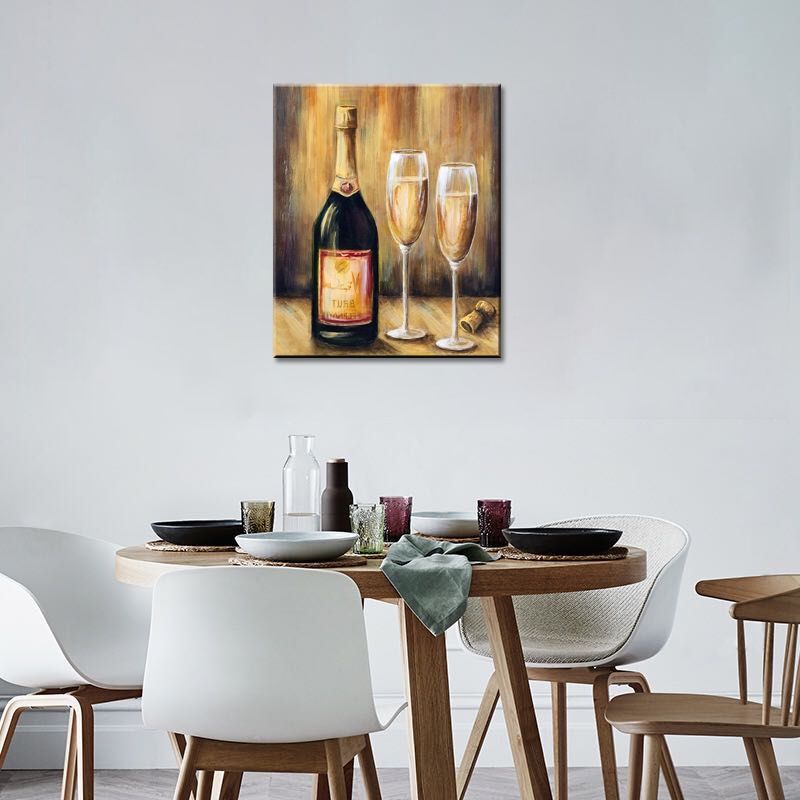 Bottle of Champagne, Two Glasses