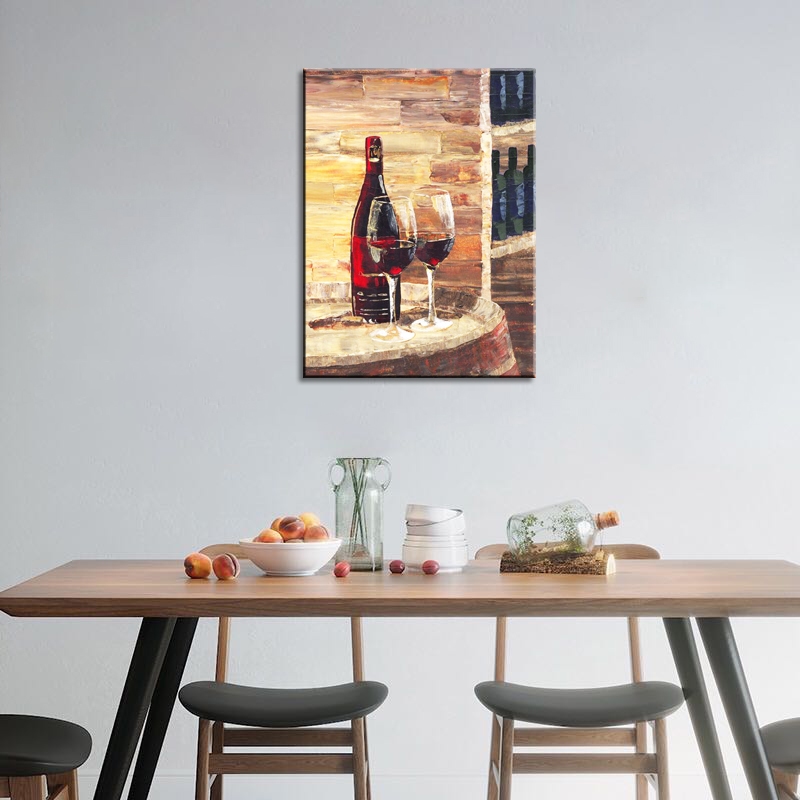 Bottle of red Wine, 2 Glasses
