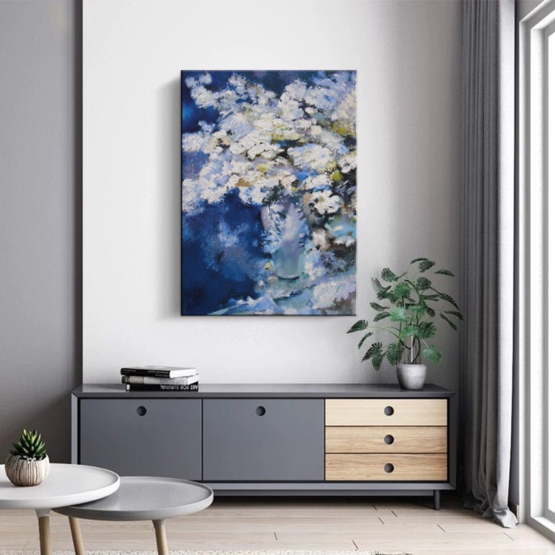 Bouquet in Blue Vase