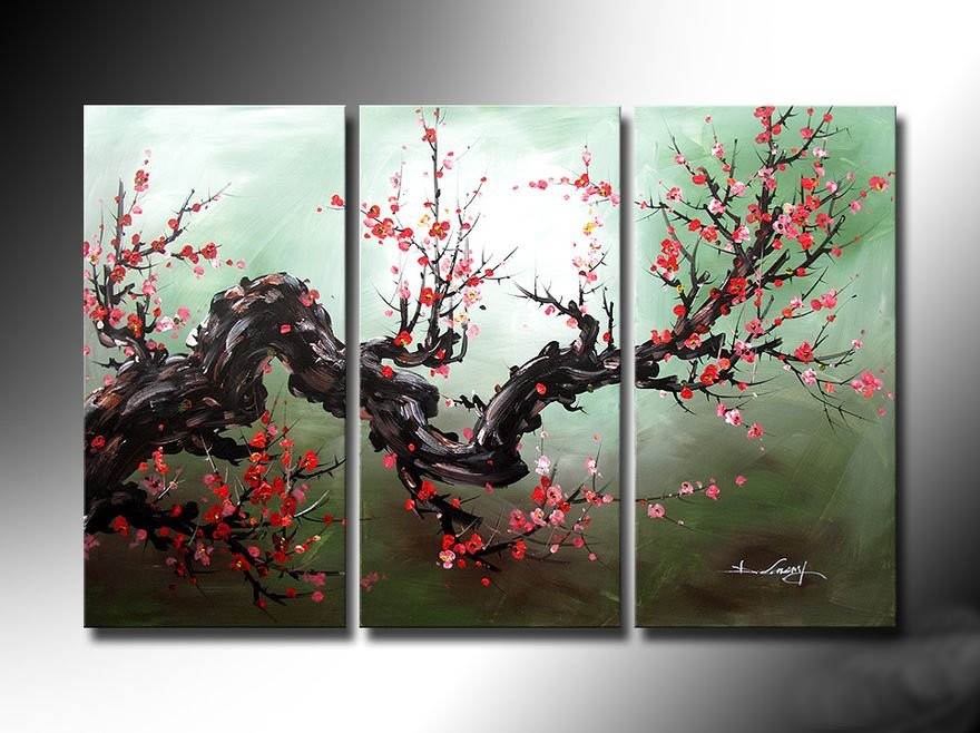 Branch with red blossoms