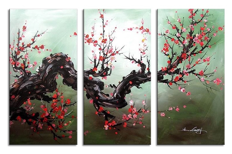 Branch with red blossoms