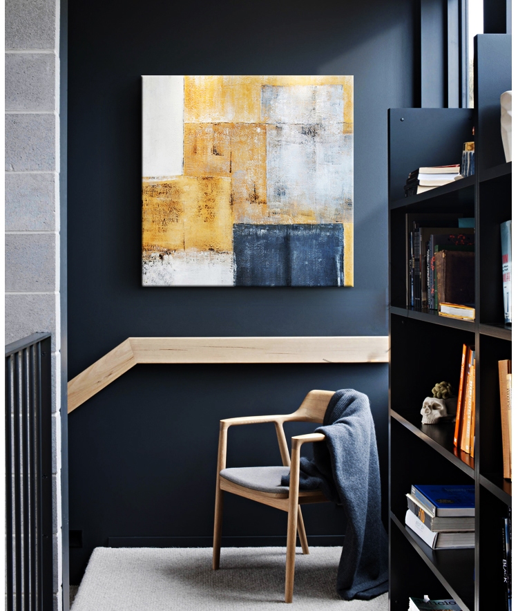 Chequer in yellow, blue and white