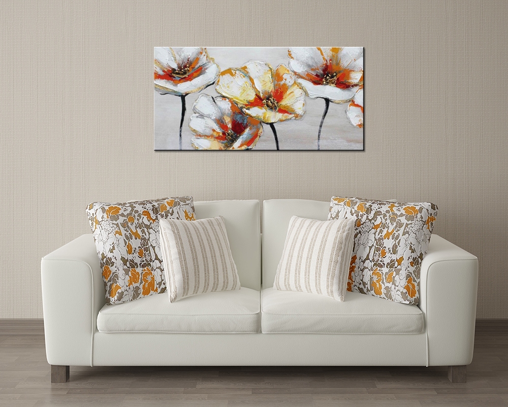 Flowers in white / orange