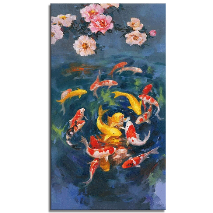 Koi carp in the water, blossom
