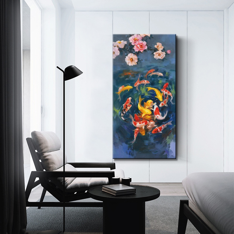 Koi carp in the water, blossom