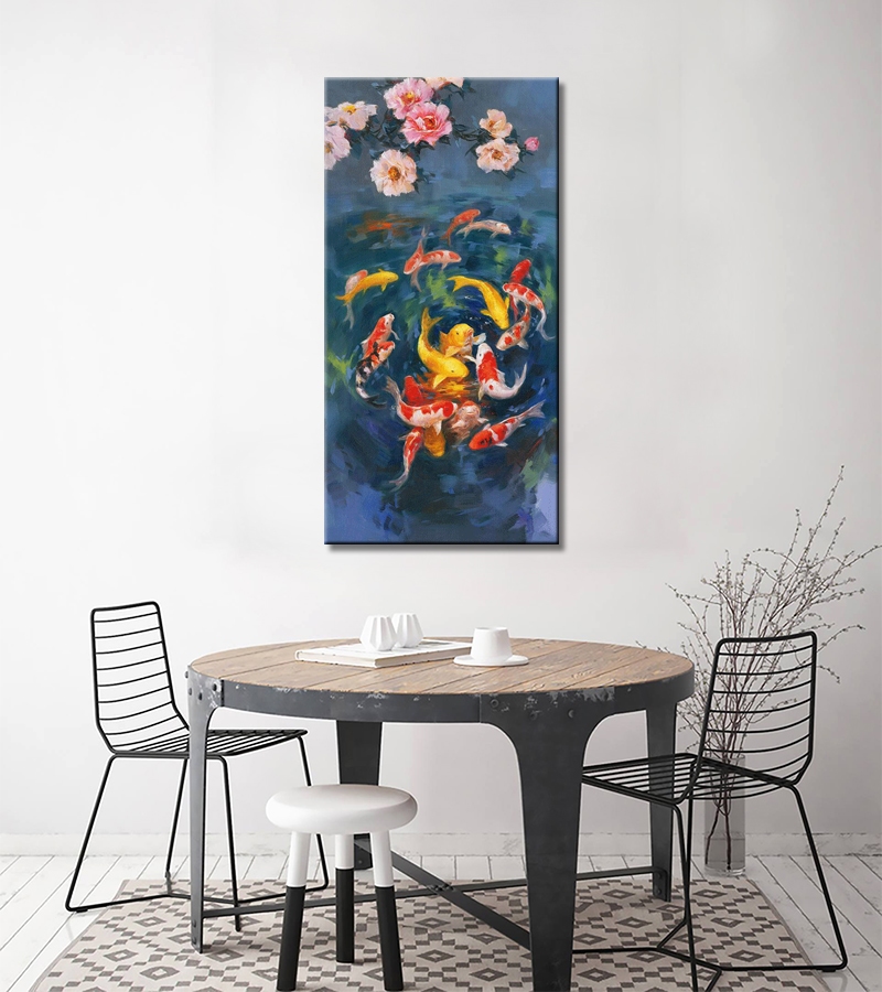 Koi carp in the water, blossom