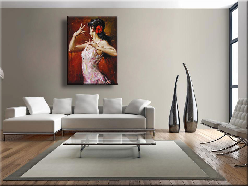 schilderij-flamingo-spaanse-danseres-interieurfoto