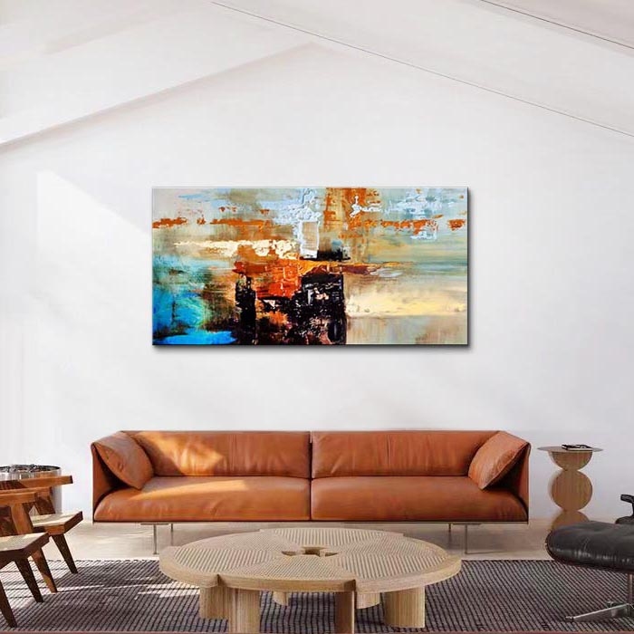 Abstracte schilderijen een luik